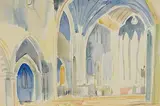 Cathedral, Kilkenny by Father Jack P. Hanlon, 1963, watercolour on paper, sold Mar 2023