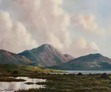 Douglas Alexander, Lakes and Mountains, Connemara, oil on canvas board