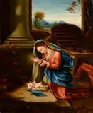 Antonio da Correggio, Adoration of the Christ Child, oil on canvas