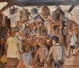 Market Day, Galway by Gladys Maccabe, oil on board, offered Mar 2023