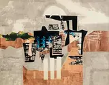 George Campbell, Yellow Room, 1971, mixed media and collage on board