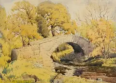 Margaret Clarke, Stepped Foot Bridge, North Leinster, watercolour on paper