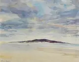 Thomas Ryan, Howth Head from North Bull Island, watercolour on paper
