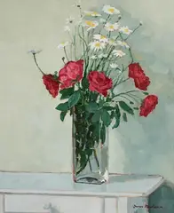 James McKeown, White Table with Flowers, 1998, oil on canvas