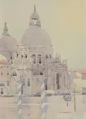 Arthur Gibney, The Basilica, Venice, 1995, watercolour on paper
