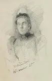 Portrait of a Lady by John Butler Yeats, pencil on paper, sold Mar 2023