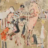 Julie Poulsen, Pink Horse, 2021, mixed media on canvas