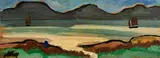 Watching from the Shore by Markey Robinson, gouache on board, offered Mar 2023