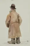 Michael Healy, The Dubliner, watercolour on paper