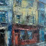 Aidan Bradley, West Cork Streetscape, oil on board