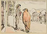 How Did You Get there? He Asked in Amazement Illustration from 'The Turf Cutter's Donkey' by Patricia Lynch by Jack Butler Yeats, watercolour and ink on paper, sold Jan 2023