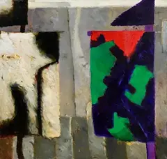 John Shinnors, The Hide and Artificial Scarecrow, 2000, oil on canvas