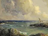 Making For Shelter by James Humbert Craig, oil on board, sold Jan 2023