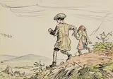 Look at the Showdown by the Red Rock by Jack Butler Yeats, watercolour, ink and pen on paper, sold Jan 2023