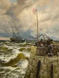 Thomas Rose Miles, In Stormy Weather, Douglas, Isle of Man, oil on canvas