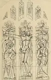 Evie Hone, Design for Window for Downe Church, pencil on paper - inscribed 'Downe Church' top left