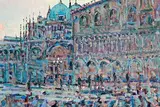 St. Mark's Square, Venice by Arthur K. Maderson, oil on board - second image verso, sold Jan 2023