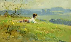 The Dreamer by Frank McKelvey, oil on canvas board, sold Jan 2023