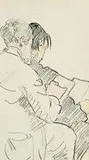 Mary Swanzy, Two Artists in Life Class, c.1905, crayon and pencil on paper