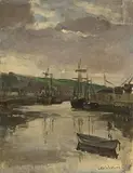 Leo Whelan, Wicklow Harbour, oil on canvas laid on board