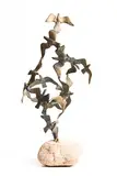John Behan, Birds in Flight, unique bronze on a stone base