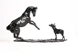 Siobhan Bulfin, Donkey Foal and Racehorse, bronze - numbered 1 from an edition of 9