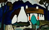 Markey Robinson, Shawlies Returning Home, gouache on board
