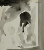 Basil Blackshaw, Nude Study, mixed media on paper