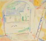 The Farmstead by Father Jack P. Hanlon, watercolour on paper, sold Jan 2023