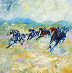 Declan O'Connor, Omey Races, oil on canvas