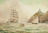 Blackhead Lighthouse by Joseph William Carey, 1924, watercolour on paper, sold Jan 2023
