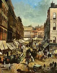 Robert D Beattie, Patrick Street, Cork, 1910, oil on canvas