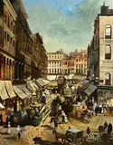 Robert D Beattie, Patrick Street, Cork, 1910, oil on canvas