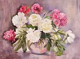 Geraldine M. O'Brien, Peonies, oil on canvas