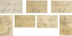 William Roe, Collection of 7 Drawings In Cork and Vicinity (1837-38-39), pencil on paper (7) (each sized and framed with slight difference approximate sizes)