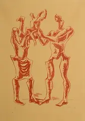John Behan, Study for the Family, 1968, screenprint - numbered 5 from an edition of 8