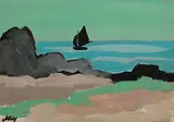 Markey Robinson, Sailing Home, gouache on card