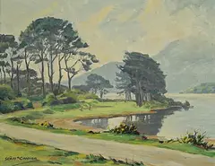 Seán O'Connor, 18th Green, Gold Links, Killarney, oil on board