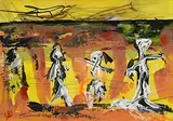 John Kingerlee, While We Were Chatting, 2022, mixed media on paper