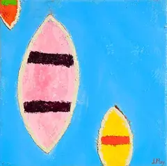 James May, They Bob Empty in Grandeur, mixed media on board