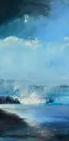 Paula McKinney, A Wash of Blue, oil on board