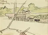 Entering Kingsbridge by Jack Butler Yeats, watercolour on paper, sold Jan 2023