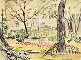 Norah McGuinness, Resting in the Park, mixed media on paper