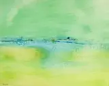 Shoreline by Gerald Davis, 1975, oil on board, sold Jan 2023