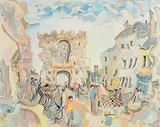 Ross Eccles, Laurence Gate, Drogheda, watercolour and pen on paper