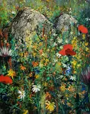 Kenneth Webb, Poppies and Daisies, oil on canvas