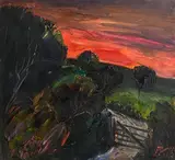 Peter Collis, Sunset in the Dublin Mountains II, oil on canvas