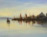 Youghal Harbour by Norman J. McCaig, oil on canvas board, sold Nov 2022