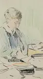 Mary Swanzy, Seated Woman, Paris, c.1905, crayon on paper