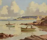 Gathering Seaweed by Maurice Canning Wilks, oil on canvas board, offered Nov 2022